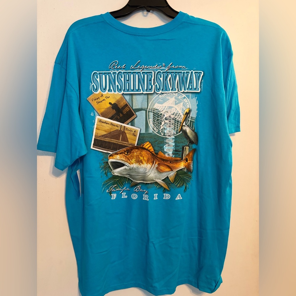 Reel Legends Aqua Performance T-Shirt Sunshine Skyway/Redfish Florida XL